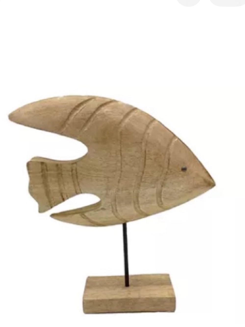 NEW Medium 7.5” Brown Wooden Fish Outdoor Patio Home Tabletop Decor